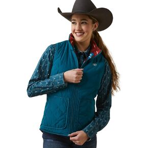 Ariat Women's Dilon Reversible Insulated Vest - Deep Lagoon, Large in Saudi Arabia