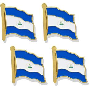 stidsds Nicaragua Flag Pin - Nicaragua Flags Pins Lapel Nicaraguans Flag Enamel Lapel Pin Men Women Suit & Waving Patriotic Metal Badge Souvenir Hat Backpacks Decoration(4 Pack) in Kuwait