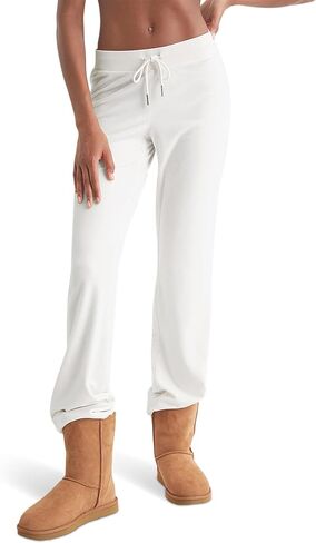 Juicy Couture Women's Rib Waist Velour Pants with Drawcord in Kuwait