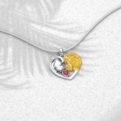 LONAGO Lion Heart Necklace Couple Lion Necklace Silver Jewelry Valentine's Day Gift for Women Girls in Saudi Arabia