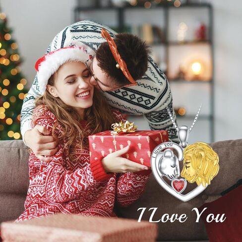 LONAGO Lion Heart Necklace Couple Lion Necklace Silver Jewelry Valentine's Day Gift for Women Girls in Saudi Arabia
