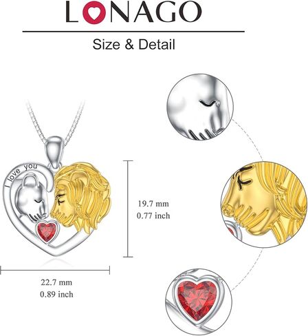 LONAGO Lion Heart Necklace Couple Lion Necklace Silver Jewelry Valentine's Day Gift for Women Girls in Saudi Arabia