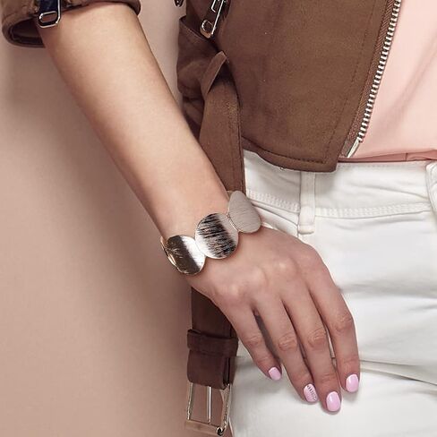 سبونكيسول جديد! سوار قابل للتمدد على شكل قرص باللون الذهبي والفضي والذهبي الوردي للنساء in Kuwait