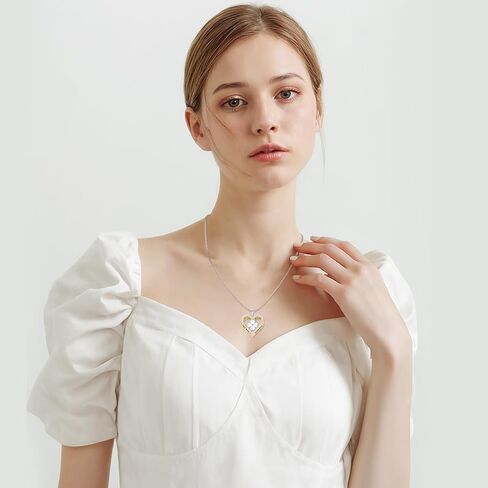 المسافة أحبك إلى القمر والعودة قلادة S925 الفضة الاسترليني أوبال القلب قلادة قلادة مجوهرات هدايا لها / فتاة / نساء / صديقة / زوجة in Kuwait