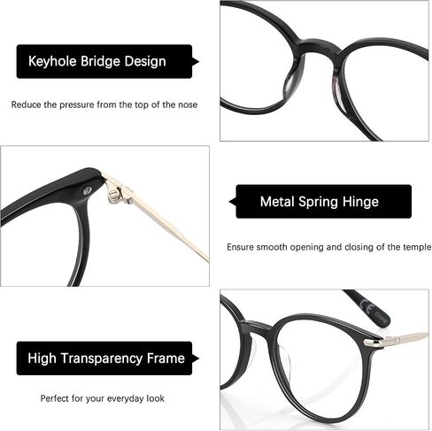 ZENOTTIC Round Optical Glasses Transparent Frame Clear Lens Eyewear Non-prescription Eyeglasses for Women in Saudi Arabia