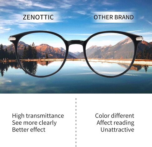 ZENOTTIC Round Optical Glasses Transparent Frame Clear Lens Eyewear Non-prescription Eyeglasses for Women in Saudi Arabia