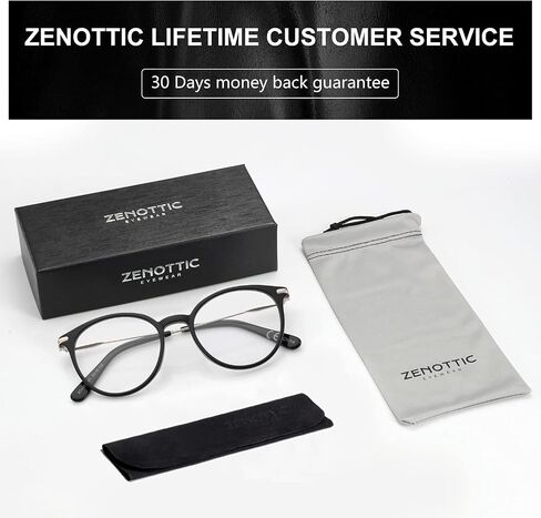 ZENOTTIC Round Optical Glasses Transparent Frame Clear Lens Eyewear Non-prescription Eyeglasses for Women in Saudi Arabia