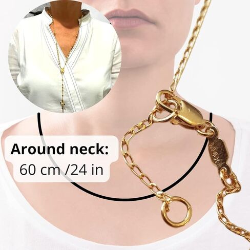 مسبحة فيرجن دي غوادالوبي مملوءة بالذهب، قلادة مسبحة من الذهب عيار 14 قيراط، مسبحة يسوع المسيح، مجوهرات مسبحة كاثوليكية دينية مكسيكية، سلسلة ذهبية صلبة عيار 14 قيراط، مسبحة صلاة in Kuwait