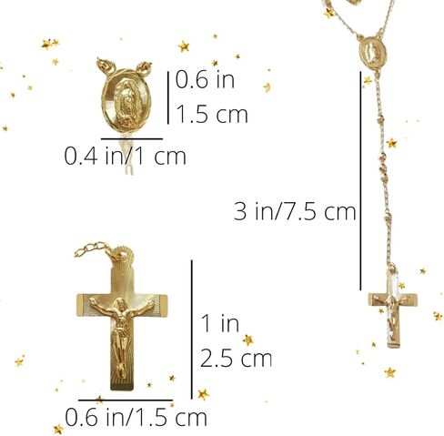 مسبحة فيرجن دي غوادالوبي مملوءة بالذهب، قلادة مسبحة من الذهب عيار 14 قيراط، مسبحة يسوع المسيح، مجوهرات مسبحة كاثوليكية دينية مكسيكية، سلسلة ذهبية صلبة عيار 14 قيراط، مسبحة صلاة in Kuwait