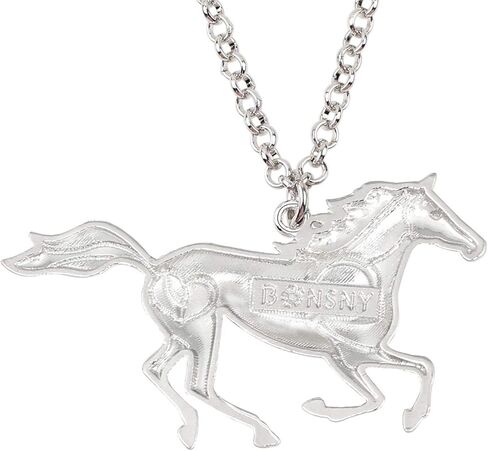BONSNY Enamel Running Horse Necklace Pendant Chain Zinc Alloy Animals Lovers Gifts for Girls in Saudi Arabia