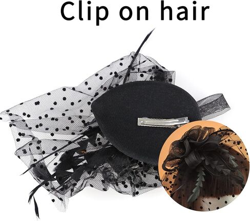 قبعات شبكية رائعة للنساء والفتيات، ريش فاسيناتور، صندوق حبوب منع الحمل، قبعة ديربي، حجاب للوجه عتيق لحفلات الشاي وحفلات الزفاف in Kuwait