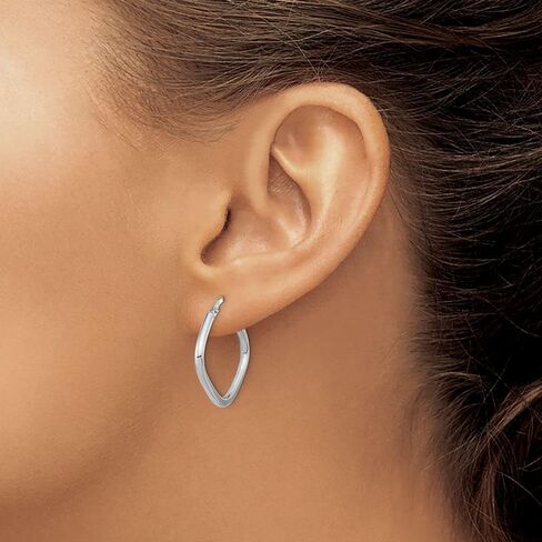 Sonia Jewels 14k White Gold Square Tube Hoops Earrings - 23mm x 22mm in Saudi Arabia