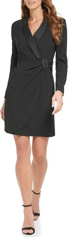 Tommy Hilfiger Women's Petite Jacket Dress Knee-Length Long Sleeve Faux Wrap Novelty in Saudi Arabia