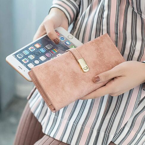 AOXONEL Womens Slim Wallet RFID Ladies Wallets Long Bifold Thin Skinny,Magnetic Closure in Kuwait