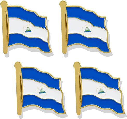 stidsds Nicaragua Flag Pin - Nicaragua Flags Pins Lapel Nicaraguans Flag Enamel Lapel Pin Men Women Suit & Waving Patriotic Metal Badge Souvenir Hat Backpacks Decoration(4 Pack) in Kuwait