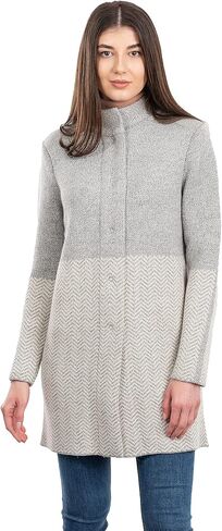 SAOL Herringbone Wool Coat Cardigan for Women in Saudi Arabia