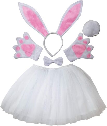 Kirei Sui Kids Costume Bunny Rabbit Dress Up Animal Ears Headband Bowtie Tail Tutu Paws Set in Saudi Arabia