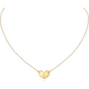 MDMOST Gold Initial Heart Necklace for Women Girls,18K Gold Plated Necklace Gifts for Women Girls Kids Jewelry in Saudi Arabia