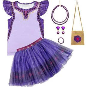 bluqulo wish Asha costume dress girls cosplay Asha princess Halloween dress up Christmas party