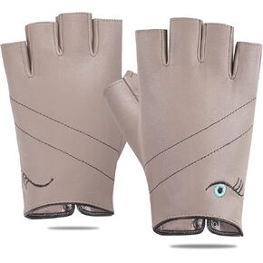 قفازات جلدية مثيرة للنساء من FIORETTO بدون أصابع نصف إصبع لقيادة الدراجات النارية قفازات جلدية غير مبطنة للسيدات W160016 in Kuwait