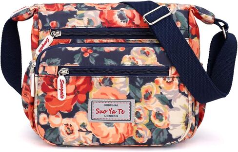 Casual Nylon Floral Shoulder Bag For Women Crossbody Bag Messenger Bags Travel Handbags With Adjustable Strap Waterproof in Saudi Arabia