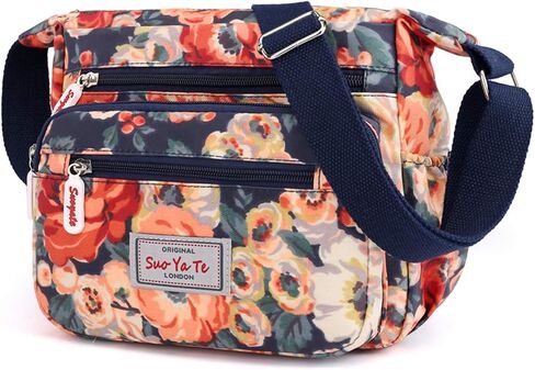 Casual Nylon Floral Shoulder Bag For Women Crossbody Bag Messenger Bags Travel Handbags With Adjustable Strap Waterproof in Saudi Arabia