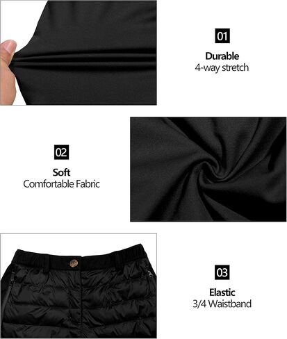 سروال منتفخ خفيف الوزن للسيدات من Little Donkey Andy، سروال منتفخ مبطن وعازل للتزلج لثلج الشتاء in Kuwait