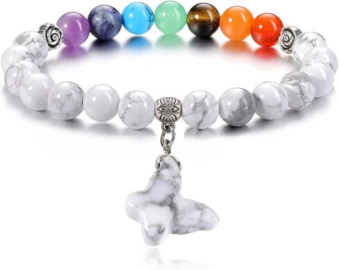 PESOENTH 7 شقرا أساور للنساء جمشت شفاء بلورات حجر الخرز سوار المرأة الأحجار الكريمة الطبيعية اليوغا الريكي سوار مطرز مع فراشة محظوظ سحر المجوهرات الهدايا in Kuwait