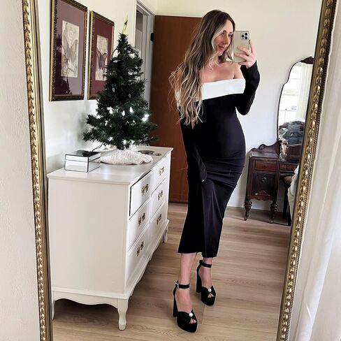 JENN ARDOR Women's Stylish Chunky Platform High Block Heels with Pearl Comfortable Open Toe Ankle Strap Dress Wedding Work Pumps Shoes in Saudi Arabia