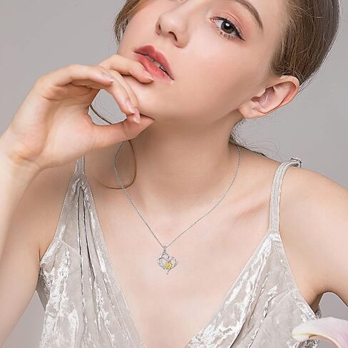 YinShan Cute Animal Necklaces for Women Girls 925 Sterling Silver Guinea Pigs/Sunflower/Panda/Alpaca & Sloth/Bunny/Puppy Dog Necklace Jewelry Birthday Gifts in Kuwait