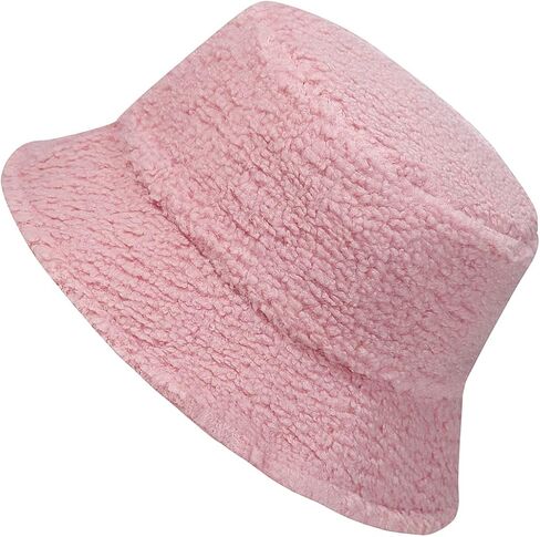 MaxNova Women Fuzzy Sherpa Teddy Style Vintage Faux Fur Wool Bucket Hat in Saudi Arabia