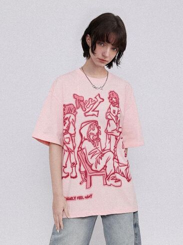 Vamtac Oversized Graphic Tees Y2k Vintage Tees for Men Women Streetwear Unisex T Shirts in Saudi Arabia