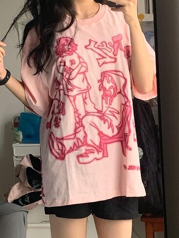 Vamtac Oversized Graphic Tees Y2k Vintage Tees for Men Women Streetwear Unisex T Shirts in Saudi Arabia