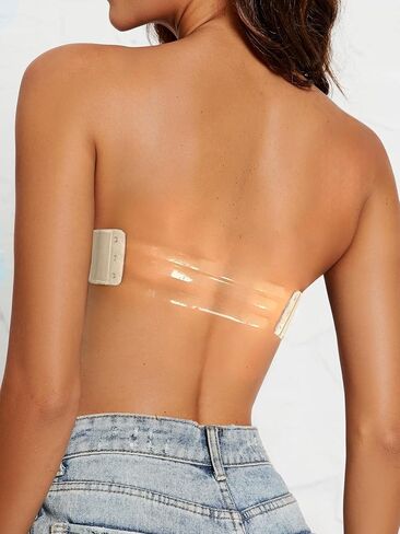 OWATRKDEY Women Strapless Bras Push Up Backless Invisible Skims Bra with Clear Straps and Low Back Underwire in Saudi Arabia