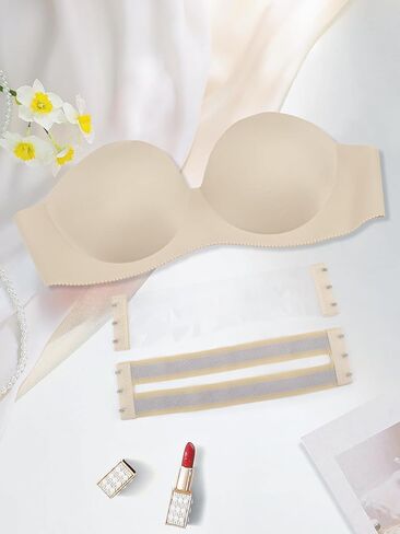 OWATRKDEY Women Strapless Bras Push Up Backless Invisible Skims Bra with Clear Straps and Low Back Underwire in Saudi Arabia