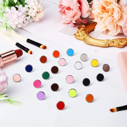 20 Pairs Colorful Druzy Stud Earrings Faux Leather Stud Earrings Set Stainless Steel Multi-Color Round Earrings Bohemian Pierced Earrings Jewelry for Women in Saudi Arabia