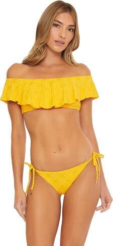 Trina Turk Women's Standard Joplin Tie Side Bikini Bottom-Cheeky Coverage, Swimwear Separates, Daisy, 4 in Saudi Arabia