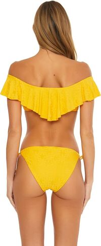 Trina Turk Women's Standard Joplin Tie Side Bikini Bottom-Cheeky Coverage, Swimwear Separates, Daisy, 4 in Saudi Arabia
