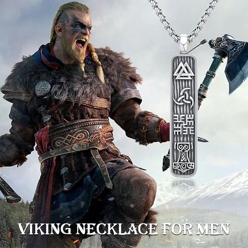 قلادة الفايكنج للرجال من الفضة الاسترليني Mjolnir/الغراب/البوصلة قلادة للرجال والنساء مجوهرات نورس هدية للأب والزوج والصديق in Kuwait