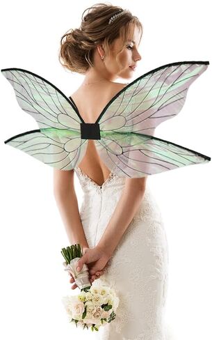 أزياء أليبون الجنية للنساء والأولاد والبنات، أجنحة الفراشة الأميرة الملاك قزم فستان إكسسوارات لحفلات الهالوين in Kuwait