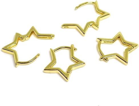 Hypoallergenic Small Star Huggie Earrings for Women 18K Gold/Platinum Plated Cute Girls' Studs Star Small Hoop Earrings for Women Teen Girls Cute Hypoallergenic Placated White Gold Daily Dainty Huggie Earring in Saudi Arabia