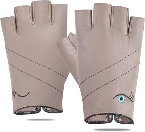 قفازات جلدية مثيرة للنساء من FIORETTO بدون أصابع نصف إصبع لقيادة الدراجات النارية قفازات جلدية غير مبطنة للسيدات W160016 in Kuwait