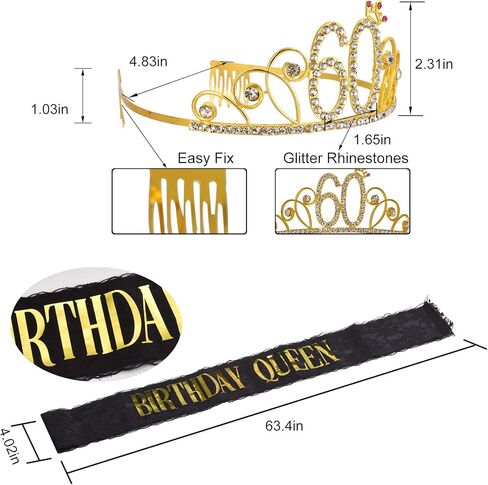 60th Birthday Tiara and Sash in Kuwait
