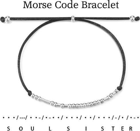Shonyin Morse Code Bracelets for Women Men, String Bracelets, Inspirational Bracelets for Best Friend Unbiological Sister Daughter Niece Adjustable Bracelets in Saudi Arabia