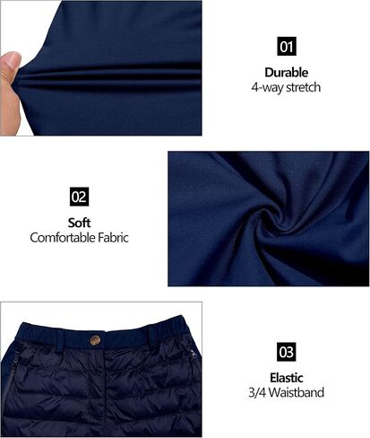 سروال منتفخ خفيف الوزن للسيدات من Little Donkey Andy، سروال منتفخ مبطن وعازل للتزلج لثلج الشتاء in Kuwait