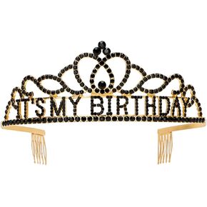 Araluky عيد ميلاد تاج للنساء ITS MY BIRTHDAY التيجان للنساء عيد ميلاد سعيد تاج للفتيات عيد ميلاد فتاة تاج عيد ميلاد عقال للنساء الحفلات تفضل الزينة هدية (أسود) in Kuwait