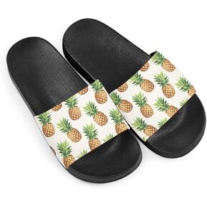 Howilath Novelty Sunflowers Pattern Slide Sandals for Women Girls, Comfotable Open Toe Non Slip Single Band Slide Sandals