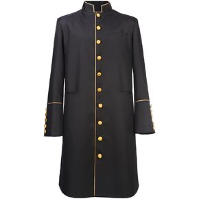 chigemianbaoba Men's Short Cassock Church Choir Minister Robe Pulpit Liturgical Clergy Robe Coat