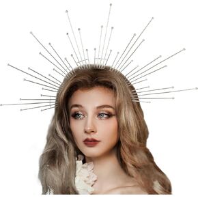 Lckellong هالو تاج خوذة آلهة خوذة هالو عقال ماري هالو تاج أمة الله تأثيري هالوين زي عصابات الرأس in Kuwait