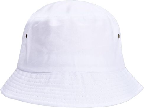 ZOORON 3 Pack 100% Cotton Bucket Hat Unisex Packable Summer Travel Beach Sun Hat Outdoor Cap (Black+White+Khaki) in Kuwait